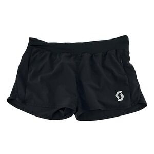 Scott Women Running Shorts Black Size L Athletic Lined Zipper Pocket Lightweight
